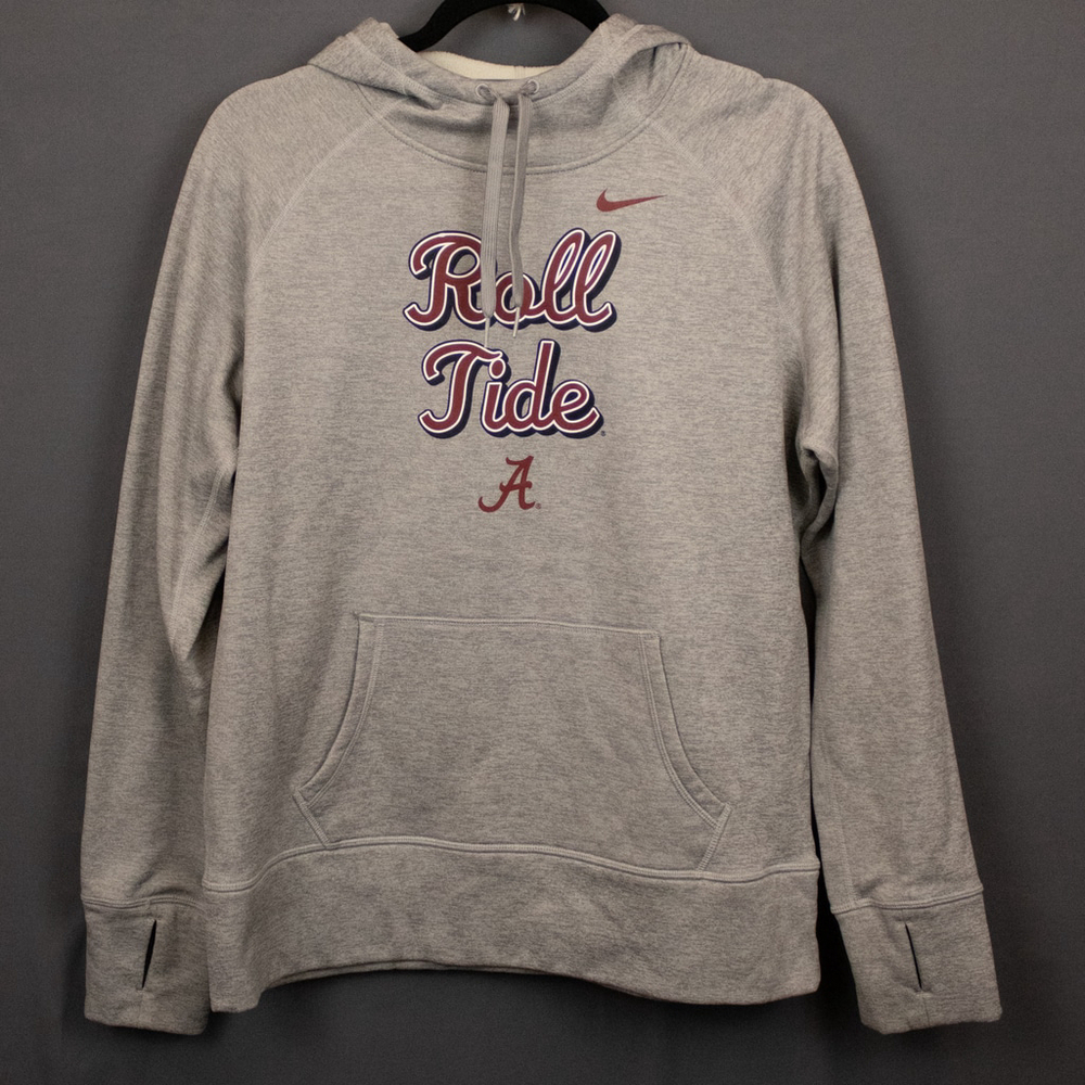 Nike Therma-Fit Alabama Roll Tide script performance grey hoodie-L